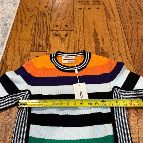 NWT Christopher John Rogers striped knit crop short sleeve baby tee size medium - Picture 7 of 8